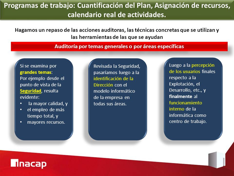 Auditoría por temas generales o por áreas específicas