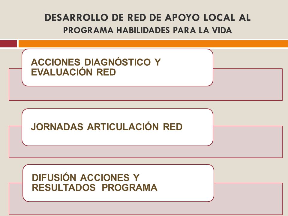 DESARROLLO DE RED DE APOYO LOCAL AL PROGRAMA HABILIDADES PARA LA VIDA