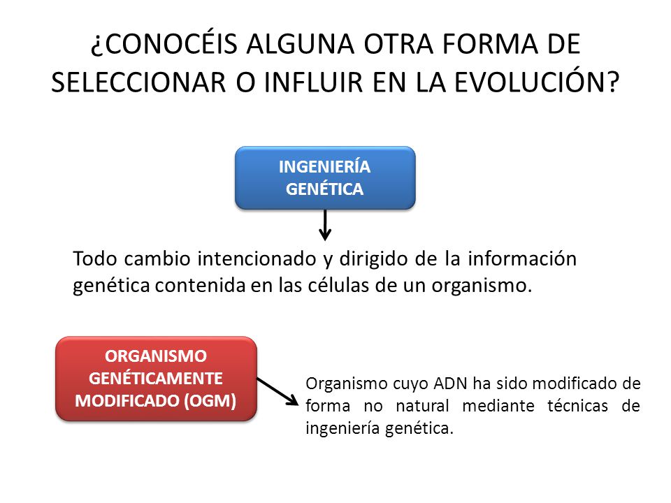 ¿CONOCÉIS ALGUNA OTRA FORMA DE SELECCIONAR O INFLUIR EN LA EVOLUCIÓN