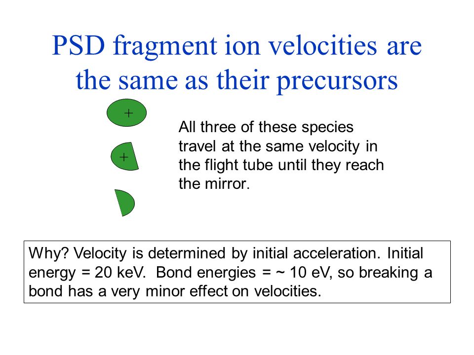PSD fragment ion velocities are the same as their precursors