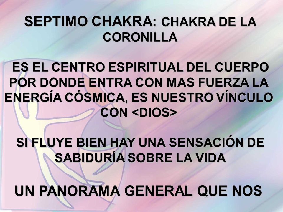 SEPTIMO CHAKRA: CHAKRA DE LA UN PANORAMA GENERAL QUE NOS