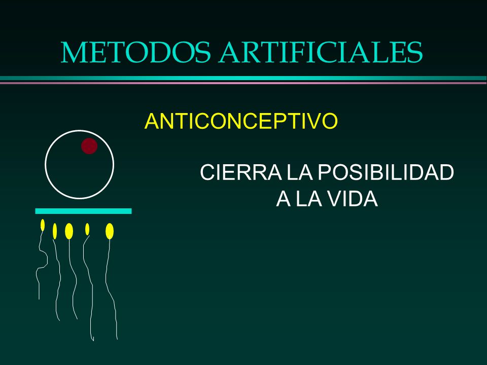 METODOS ARTIFICIALES ANTICONCEPTIVO CIERRA LA POSIBILIDAD A LA VIDA