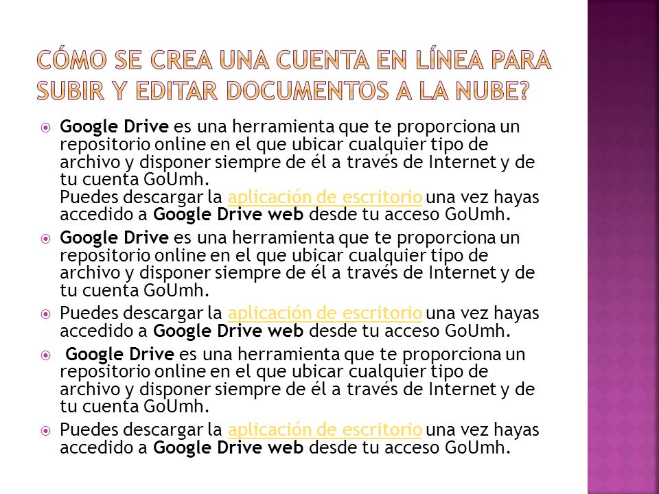 Cómo se crea una cuenta en línea para subir y editar documentos a la nube