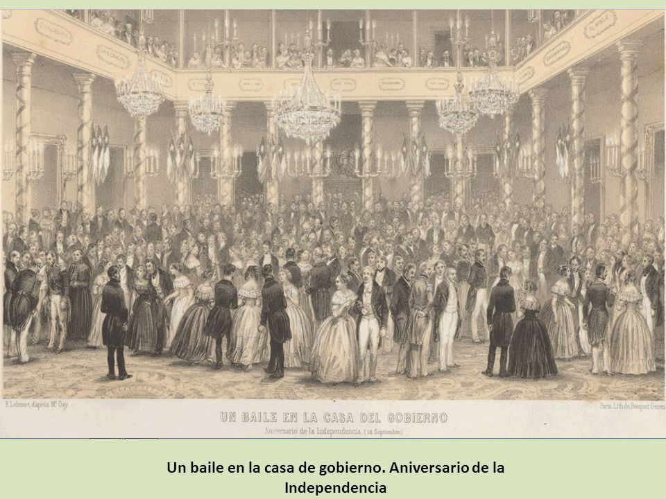 Un baile en la casa de gobierno. Aniversario de la Independencia