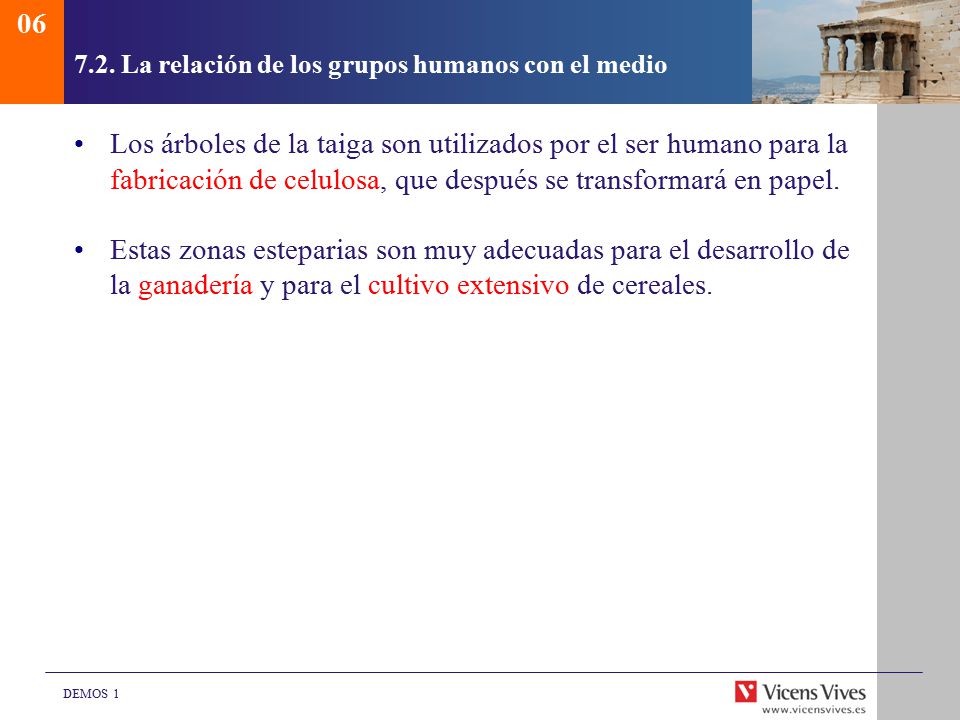7.2. La relación de los grupos humanos con el medio