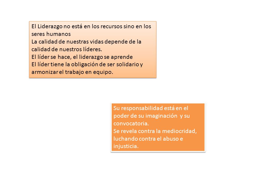 El Liderazgo no está en los recursos sino en los seres humanos