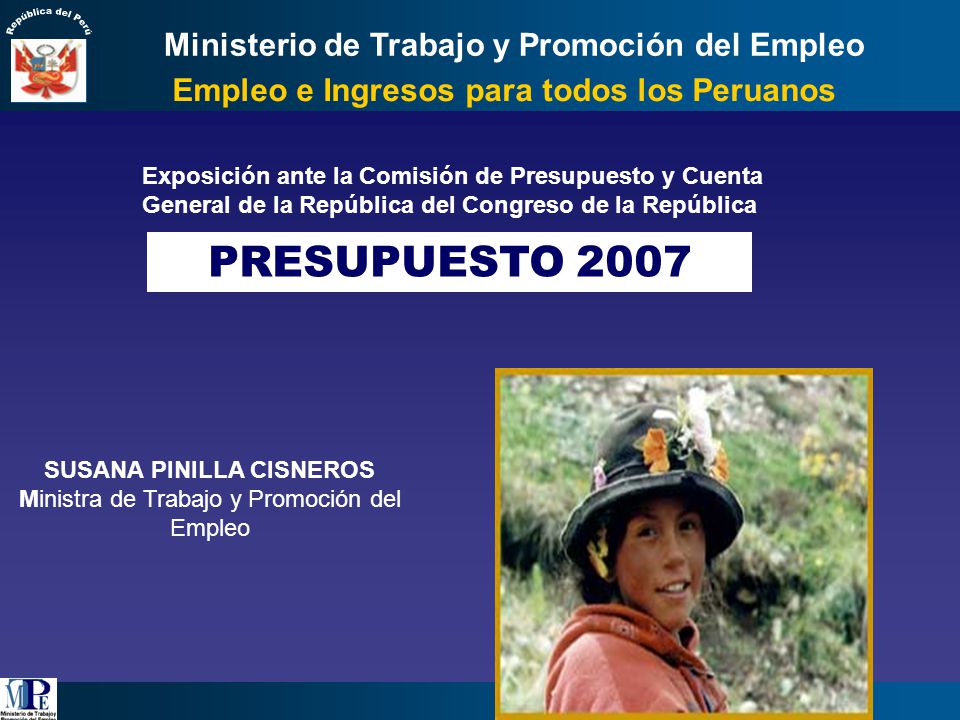 Ministerio de Trabajo y Promoción del Empleo SUSANA PINILLA CISNEROS