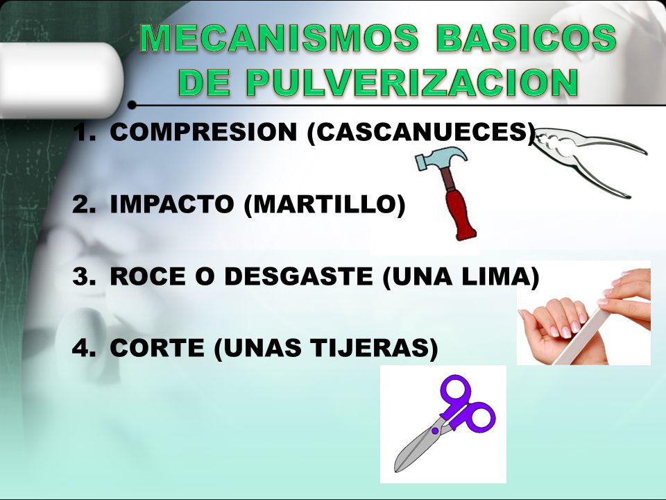 MECANISMOS BASICOS DE PULVERIZACION