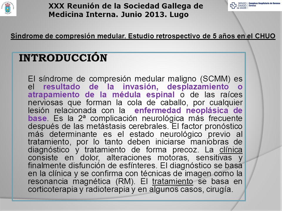XXX Reunión de la Sociedad Gallega de Medicina Interna. Junio 2013