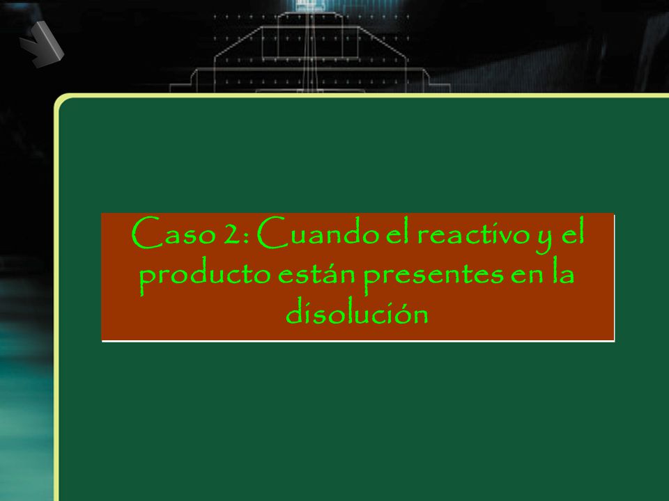 Caso 2: Cuando el reactivo y el producto están presentes en la disolución