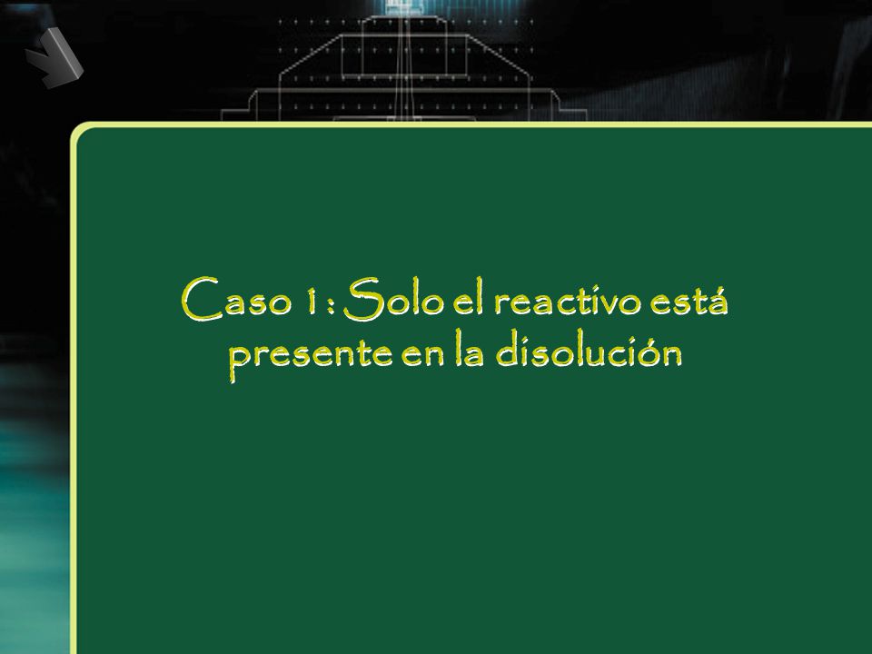 Caso 1: Solo el reactivo está presente en la disolución