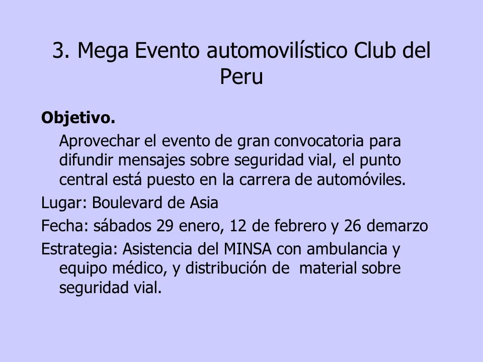 3. Mega Evento automovilístico Club del Peru