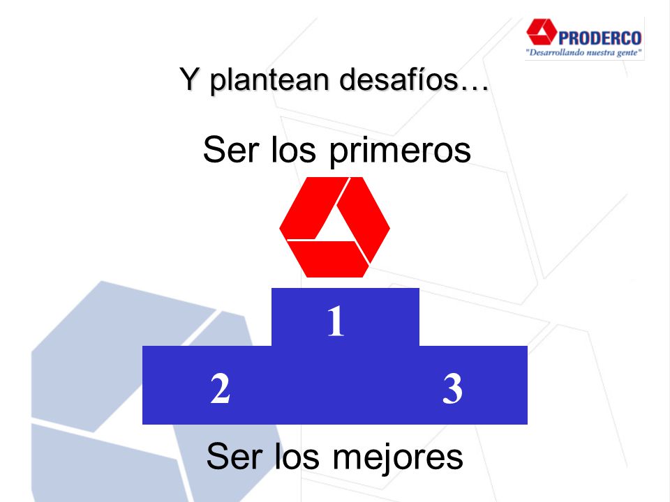 Y plantean desafíos… Ser los primeros Ser los mejores
