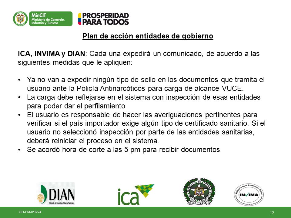 Plan de acción entidades de gobierno
