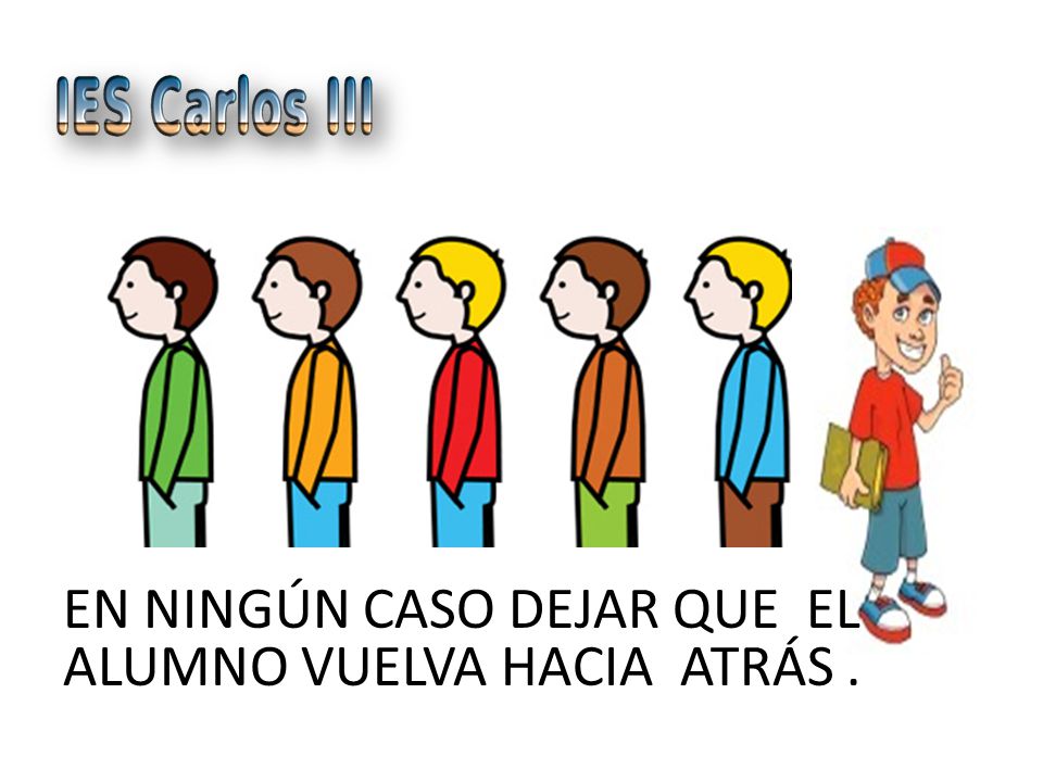 EN NINGÚN CASO DEJAR QUE EL ALUMNO VUELVA HACIA ATRÁS .