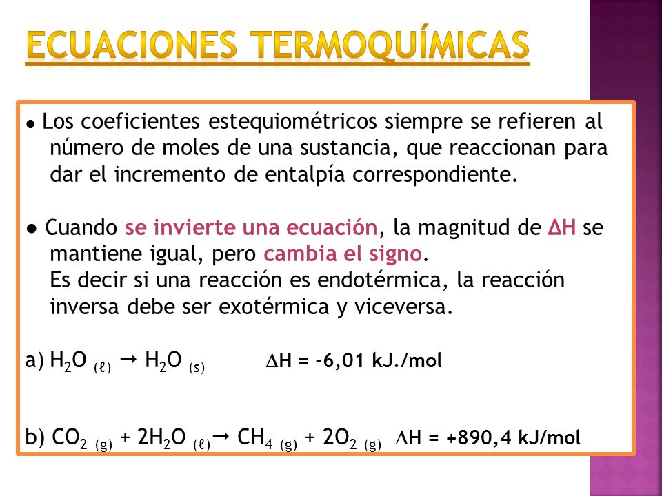 Ecuaciones termoquímicas