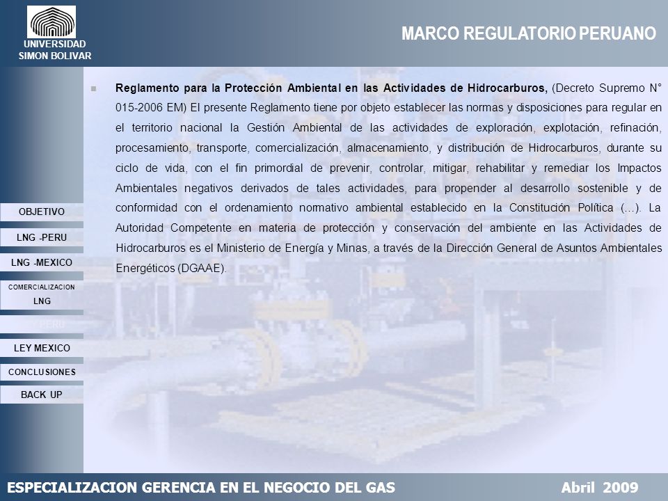 MARCO REGULATORIO PERUANO