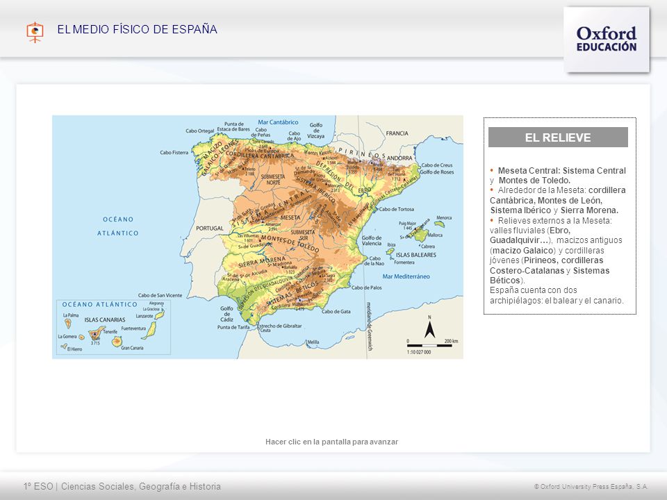 EL RELIEVE Meseta Central: Sistema Central y Montes de Toledo.