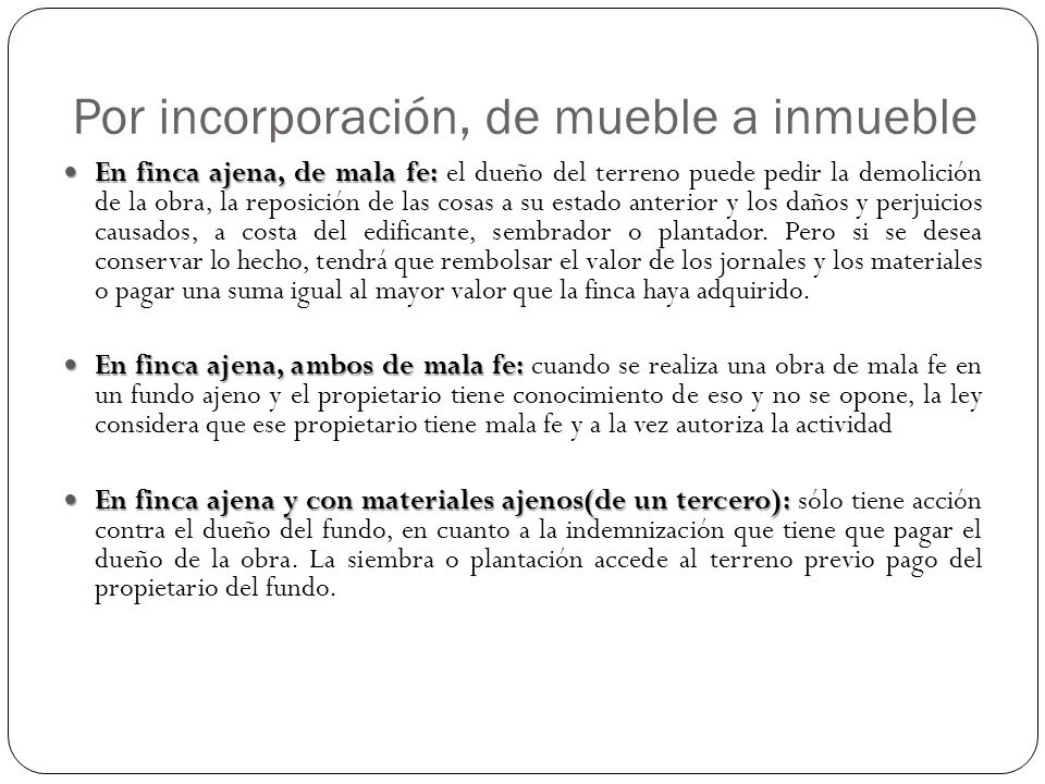 Por incorporación, de mueble a inmueble