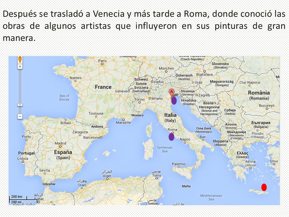 Después se trasladó a Venecia y más tarde a Roma, donde conoció las obras de algunos artistas que influyeron en sus pinturas de gran manera.