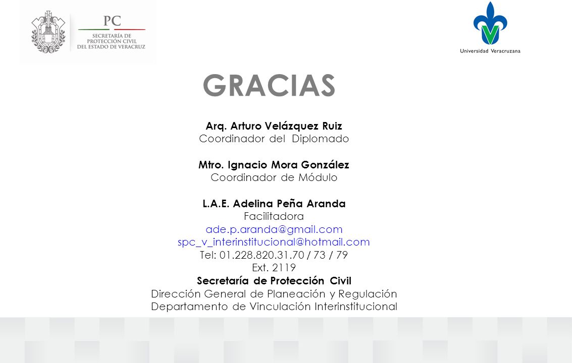 GRACIAS Arq. Arturo Velázquez Ruiz Coordinador del Diplomado