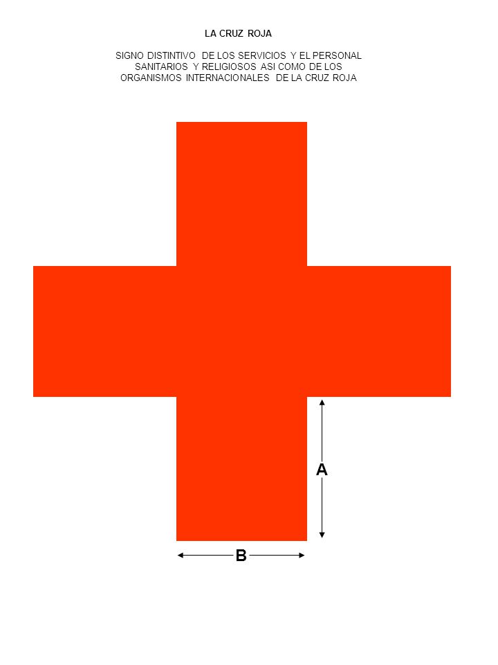 LA CRUZ ROJA SIGNO DISTINTIVO DE LOS SERVICIOS Y EL PERSONAL SANITARIOS Y RELIGIOSOS ASI COMO DE LOS ORGANISMOS INTERNACIONALES DE LA CRUZ ROJA.