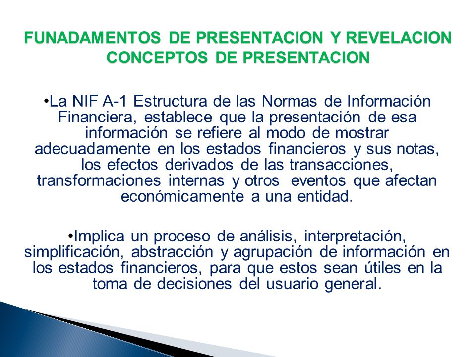 FUNADAMENTOS DE PRESENTACION Y REVELACION CONCEPTOS DE PRESENTACION