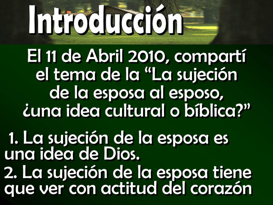 1. La sujeción de la esposa es una idea de Dios.