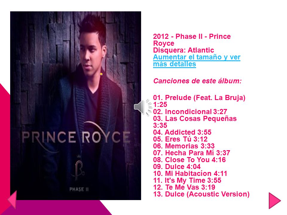 Phase II - Prince Royce Disquera: Atlantic Aumentar el tamaño y ver más detalles