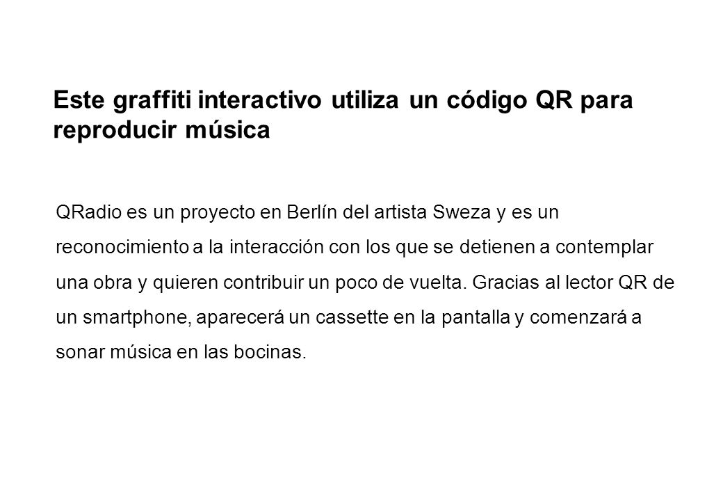 Este graffiti interactivo utiliza un código QR para reproducir música