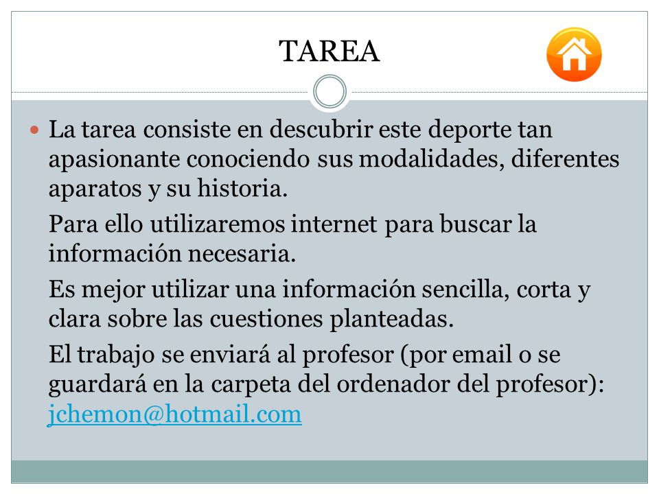 TAREA La tarea consiste en descubrir este deporte tan apasionante conociendo sus modalidades, diferentes aparatos y su historia.