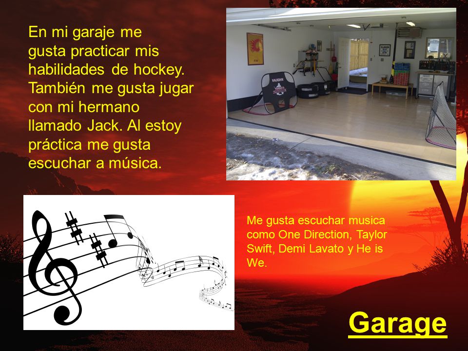 En mi garaje me gusta practicar mis habilidades de hockey