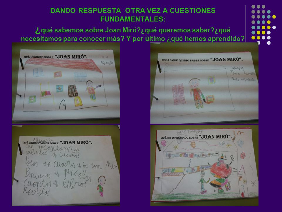 DANDO RESPUESTA OTRA VEZ A CUESTIONES FUNDAMENTALES: ¿qué sabemos sobre Joan Miró ¿qué queremos saber ¿qué necesitamos para conocer más.