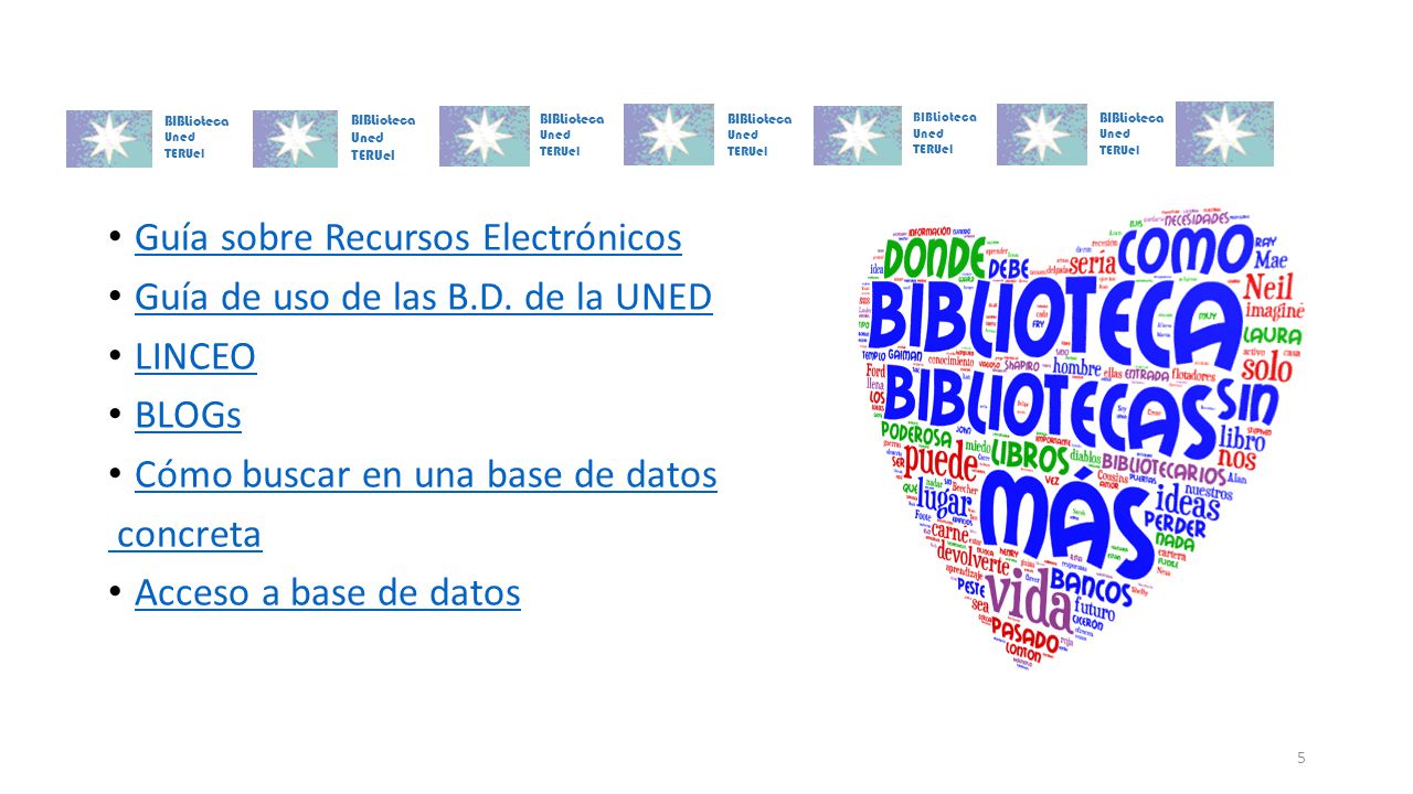 Guía sobre Recursos Electrónicos Guía de uso de las B.D. de la UNED