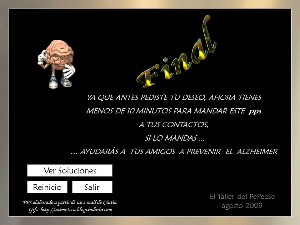 Final Ver Soluciones Reinicio Salir