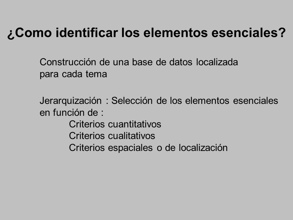 ¿Como identificar los elementos esenciales