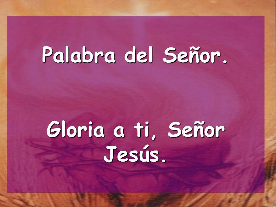 Palabra del Señor. Gloria a ti, Señor Jesús.