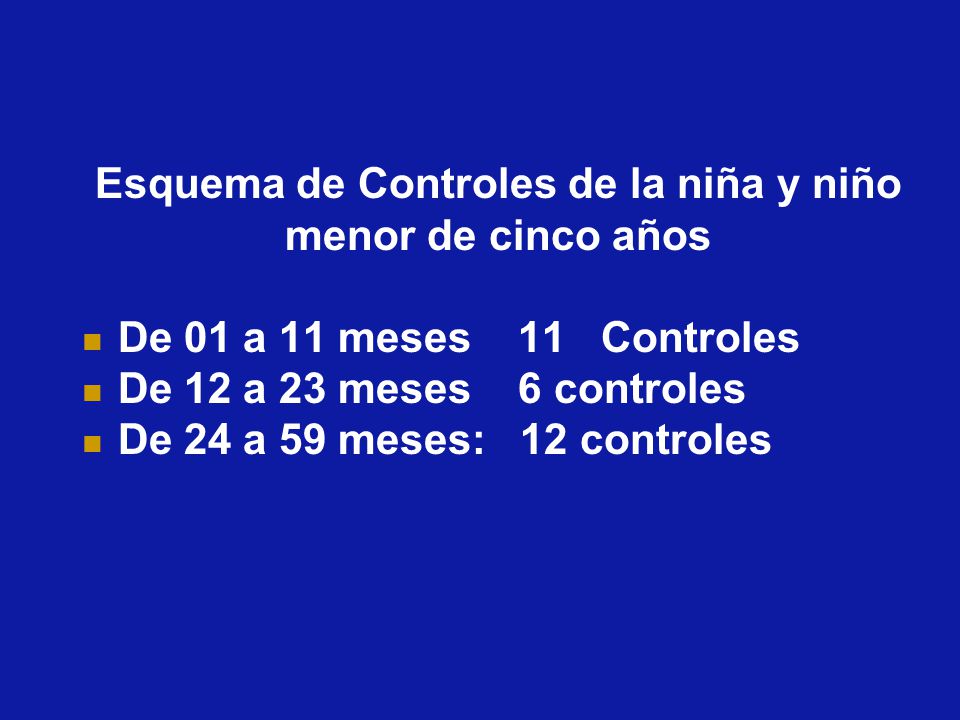 Esquema de Controles de la niña y niño menor de cinco años