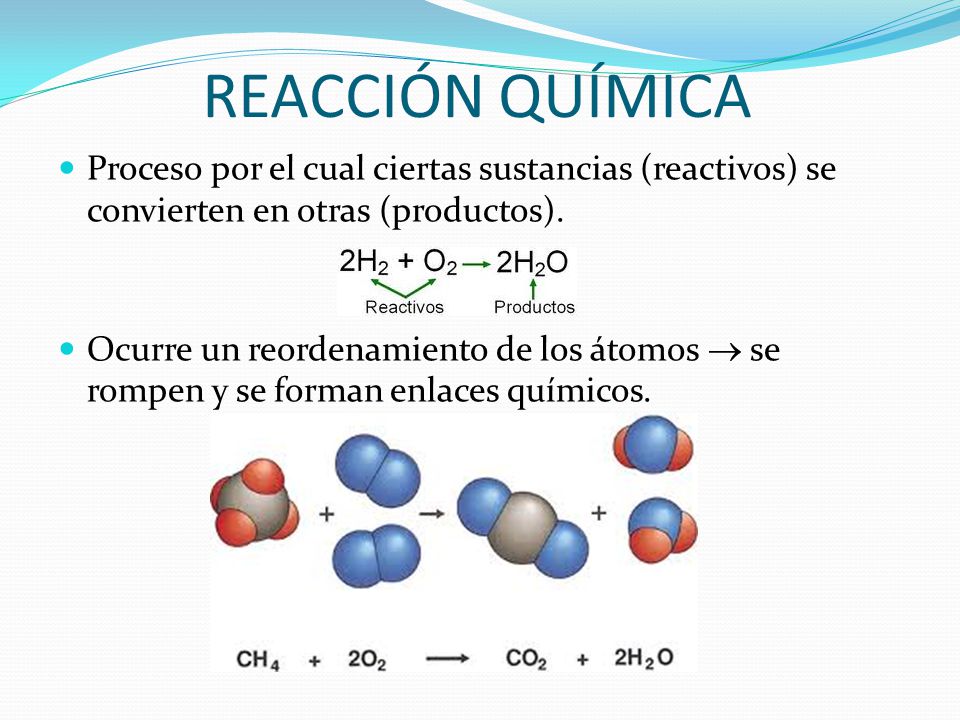 Resultado de imagen de reacciones quimicas