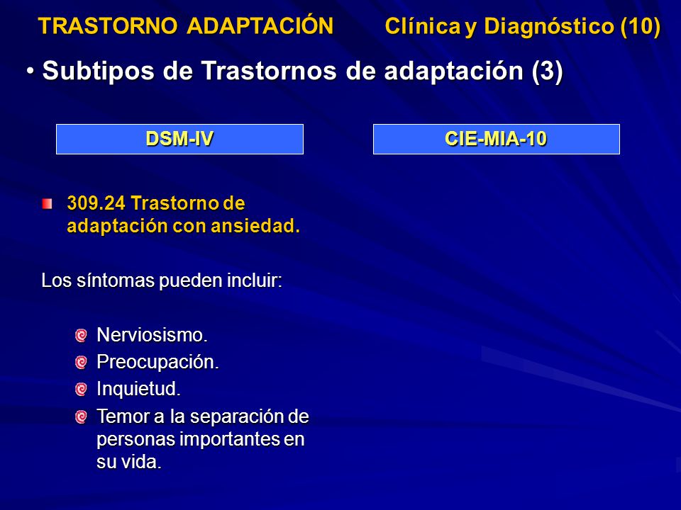 Subtipos de Trastornos de adaptación (3)