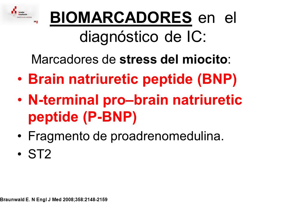 BIOMARCADORES en el diagnóstico de IC:
