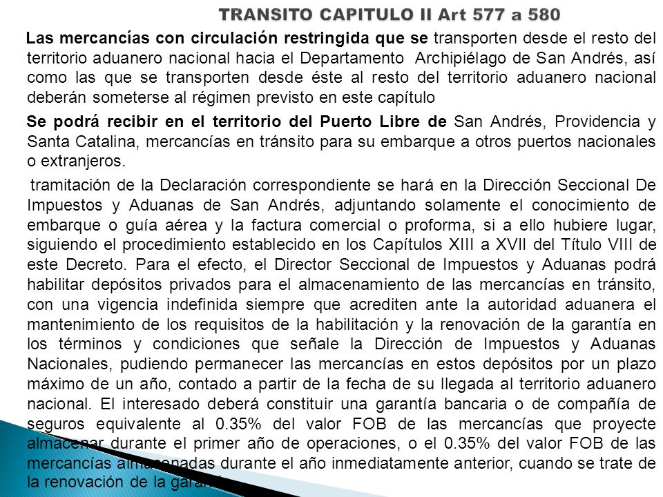 TRANSITO CAPITULO II Art 577 a 580