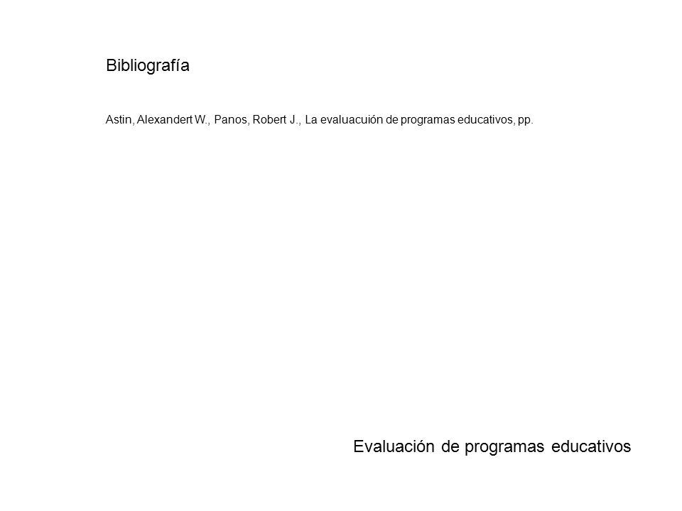 Evaluación de programas educativos
