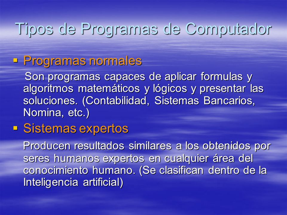Tipos de Programas de Computador