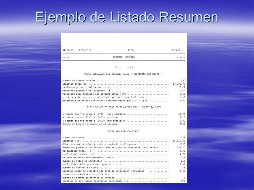Ejemplo de Listado Resumen