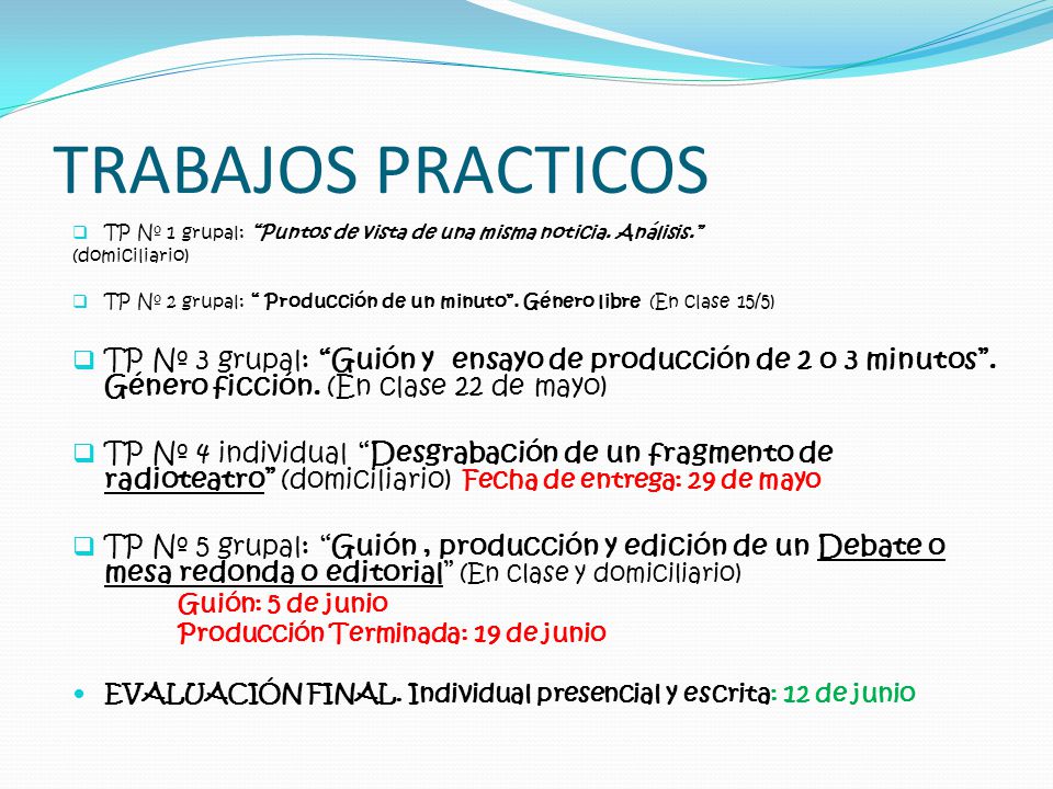 TRABAJOS PRACTICOS TP Nº 1 grupal: Puntos de vista de una misma noticia. Análisis. (domiciliario)