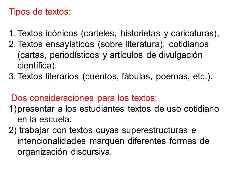 Tipos de textos: Textos icónicos (carteles, historietas y caricaturas),