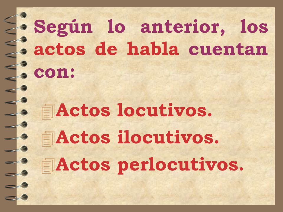 Según lo anterior, los actos de habla cuentan con: