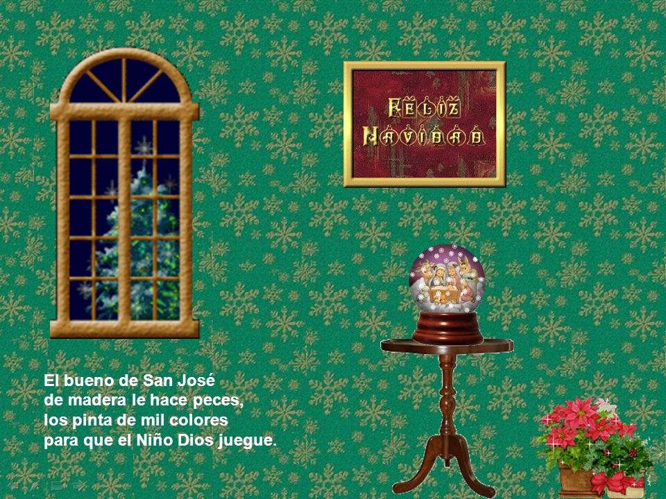 El bueno de San José de madera le hace peces, los pinta de mil colores.