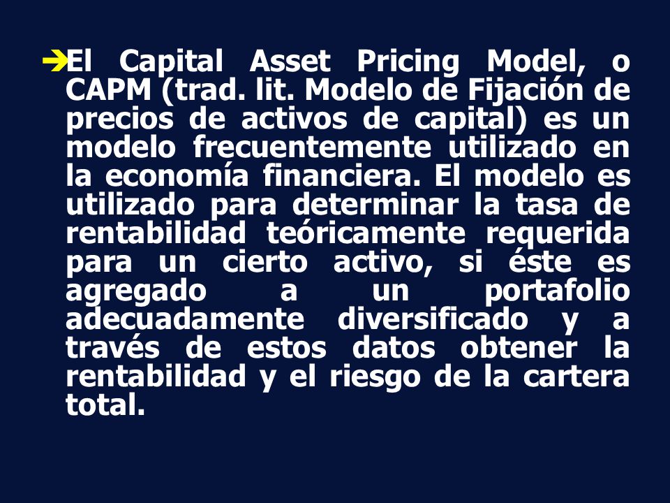 ESTRATEGIA DE PRECIOS El modelo CAPM. - ppt descargar